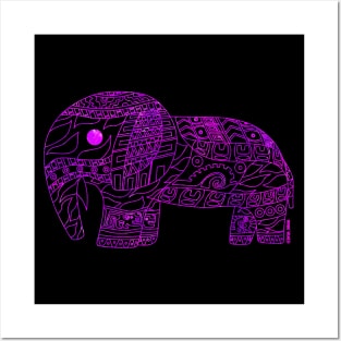 deep purple elephant ecopop Posters and Art